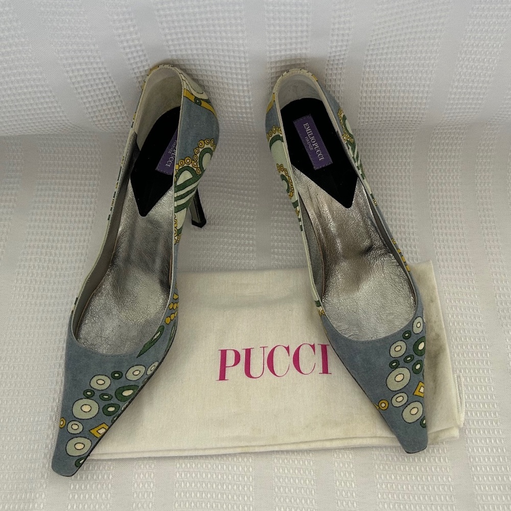 Emilio Pucci Fabric-Patterned  Pumps